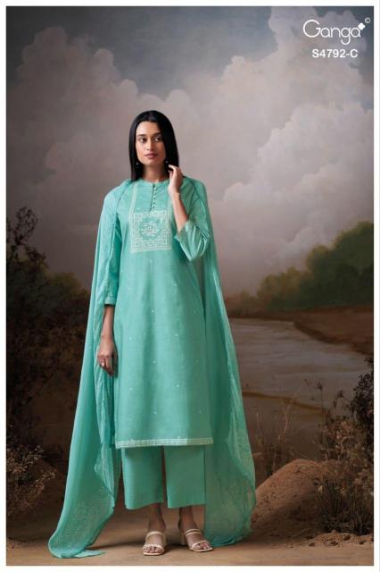 Ganga gulnar 4752 top class collection dress materials in wholesale rate